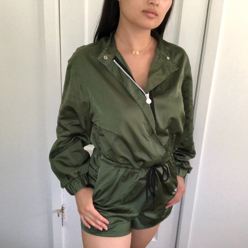 Silky Green Romper
